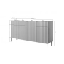 Komoda szufladami Nicole 200 cm - czarny mat / czarne nóżki